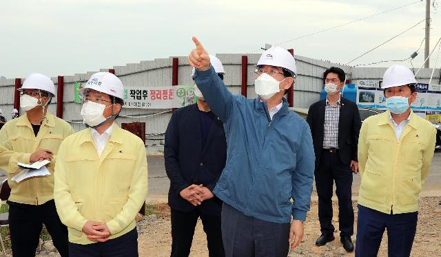 제9호 태풍 마이삭 대비 여수시 신월동 아파트 신축공사 현장 방문